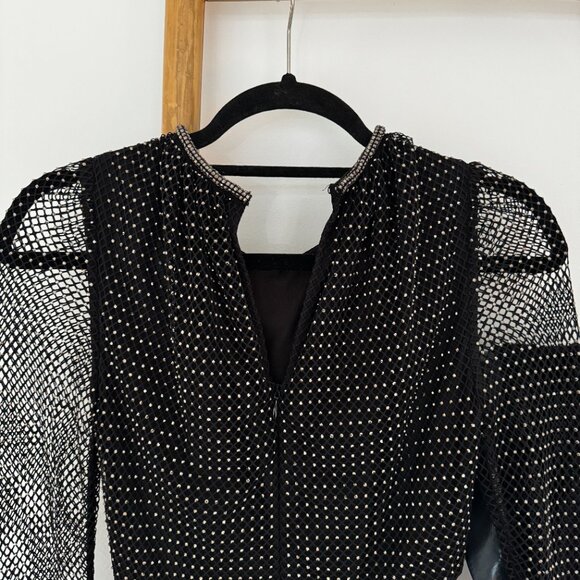 Self-Portrait black studded jersey midi dress (Sm-6) - Picture 7 of 11